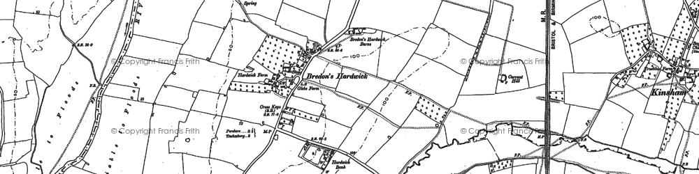 Old map of Bredon's Hardwick in 1900