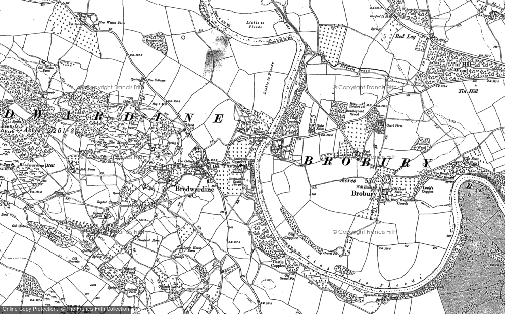 Old Map of Bredwardine, 1886 - 1903 in 1886