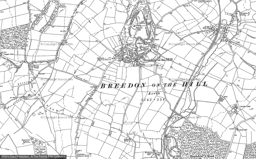 Old Map of Breedon on the Hill, 1899 - 1901 in 1899