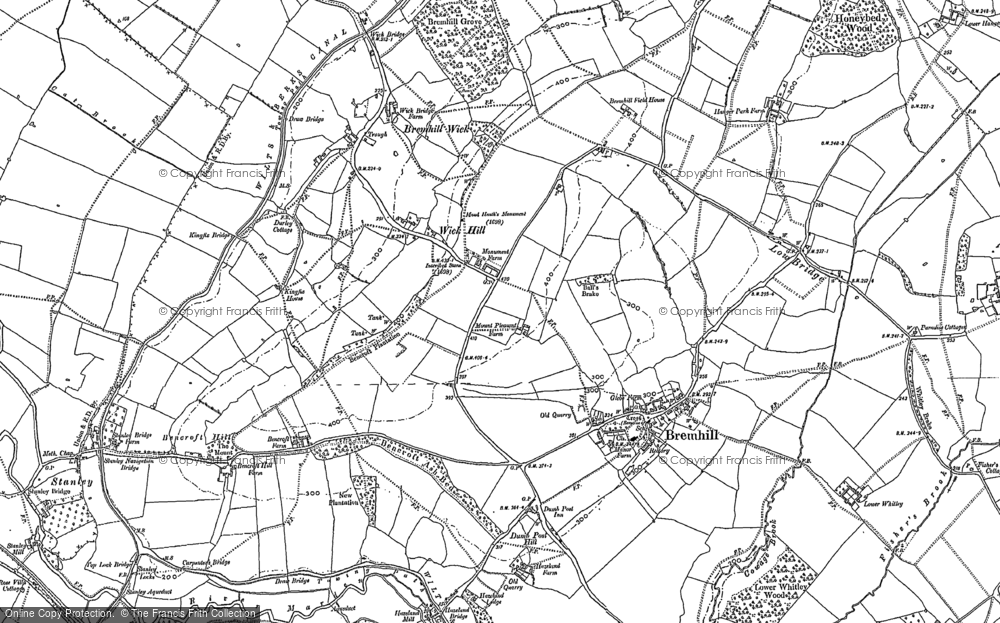 Old Map of Historic Map covering Wick Hill in 1899