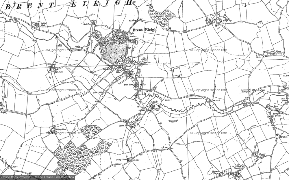 Old Map of Brent Eleigh, 1884 - 1885 in 1884