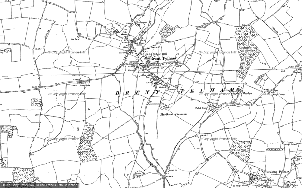 Old Map of Historic Map covering Borley Green in 1896