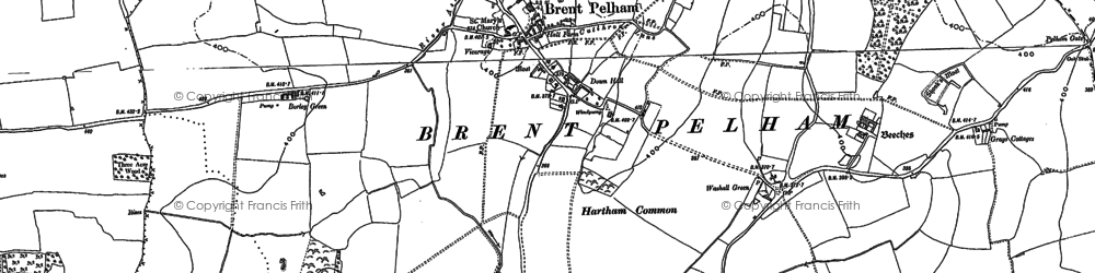 Old map of Borley Green in 1896