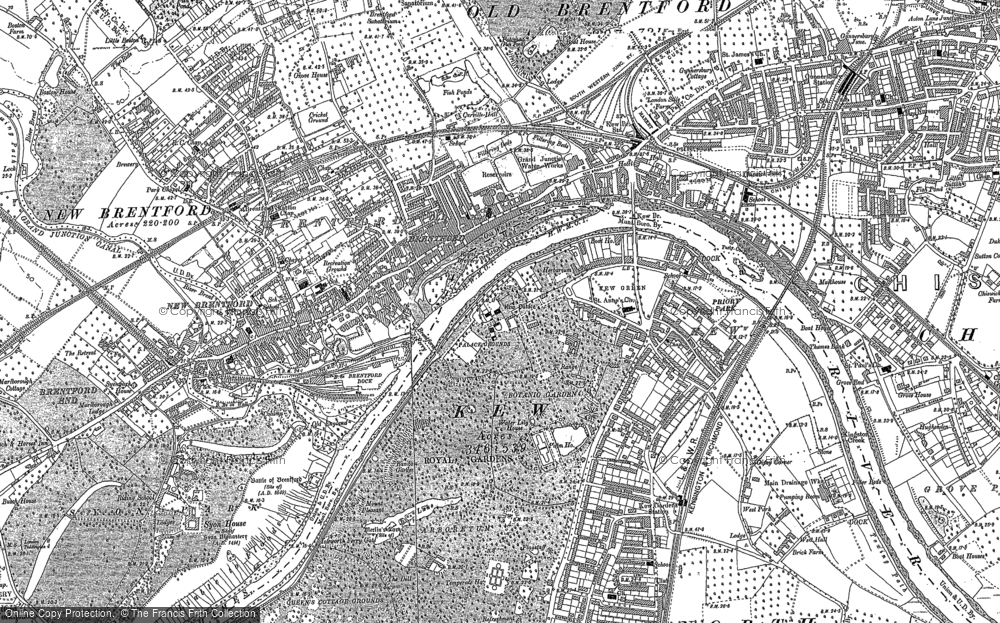 Old Map of Brentford, 1893 - 1894 in 1893
