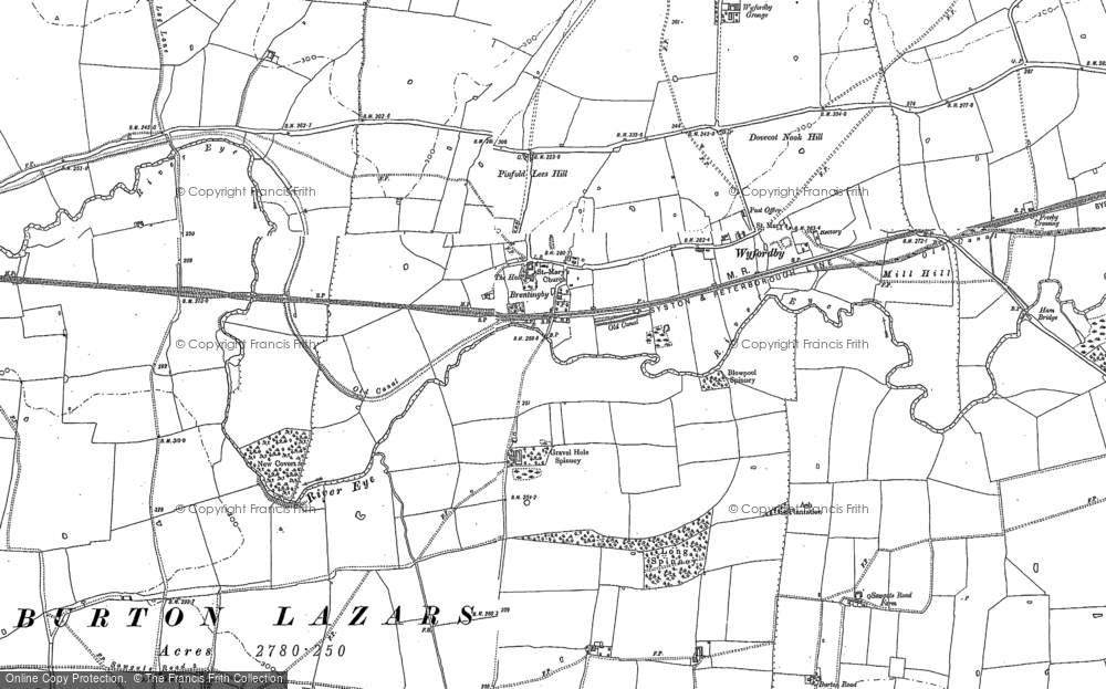 Old Map of Brentingby, 1902 in 1902