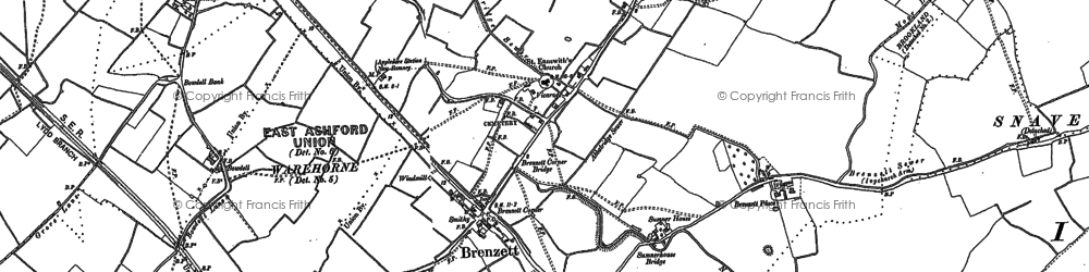 Old map of Brenzett in 1897