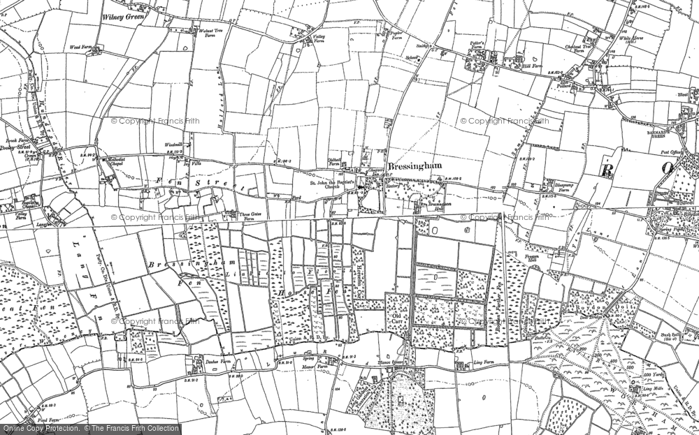 Old Map of Bressingham, 1883 - 1904 in 1883