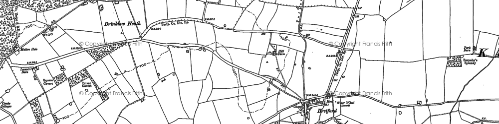 Old map of Birchley Wood in 1886