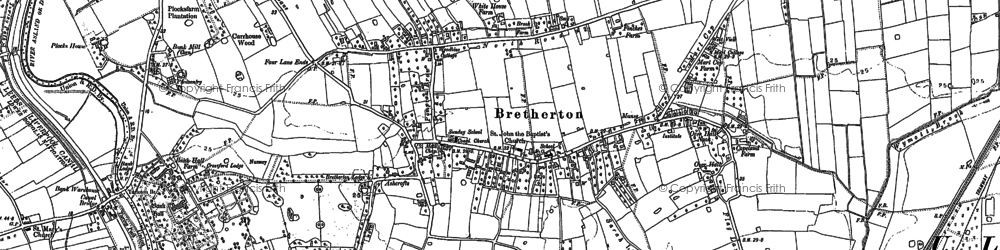 Old map of Bretherton in 1892