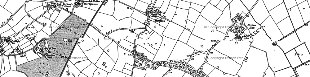 Old map of Bretton in 1898