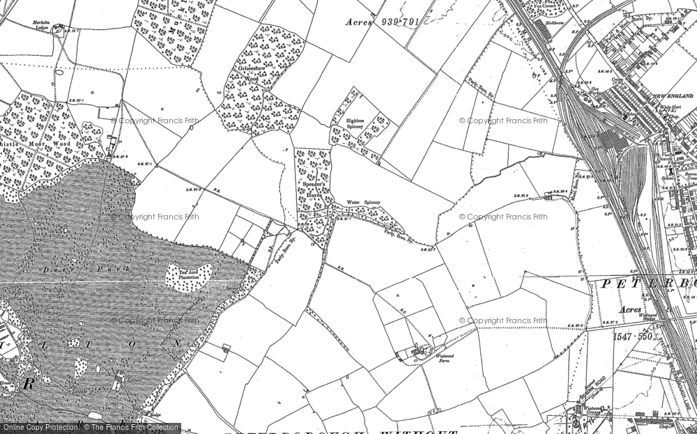 Old Map of Historic Map covering Ravensthorpe in 1899