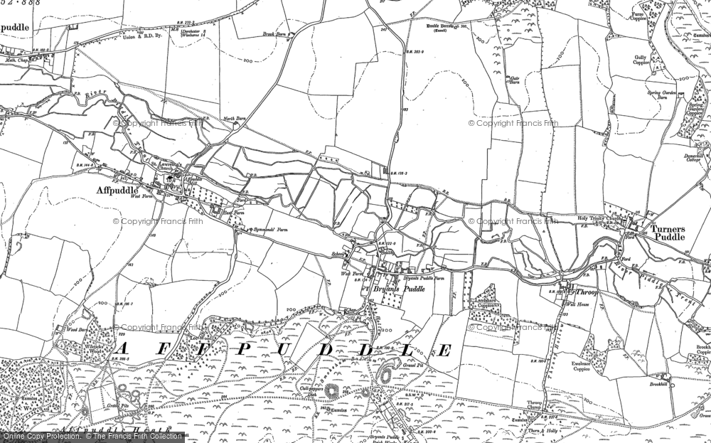 Old Map of Historic Map covering Ashley Barn in 1885