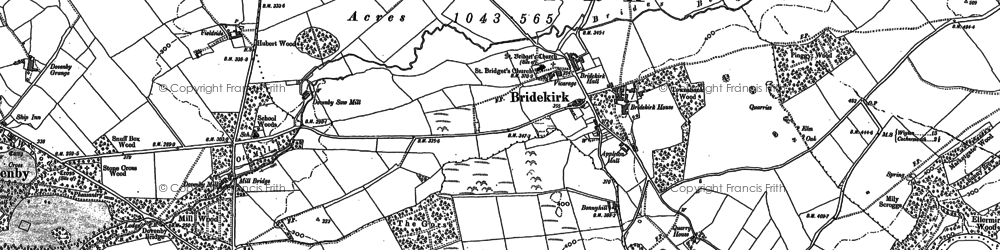Old map of Bridekirk in 1898