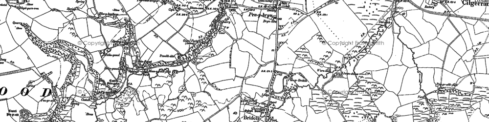 Old map of Blaen-mergi in 1888