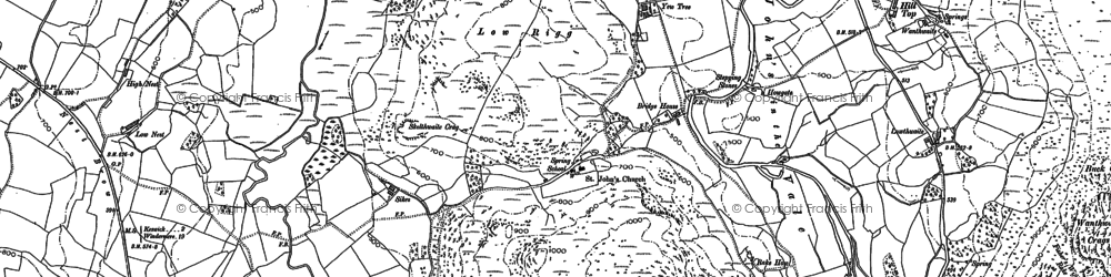 Old map of Bram Crag in 1898
