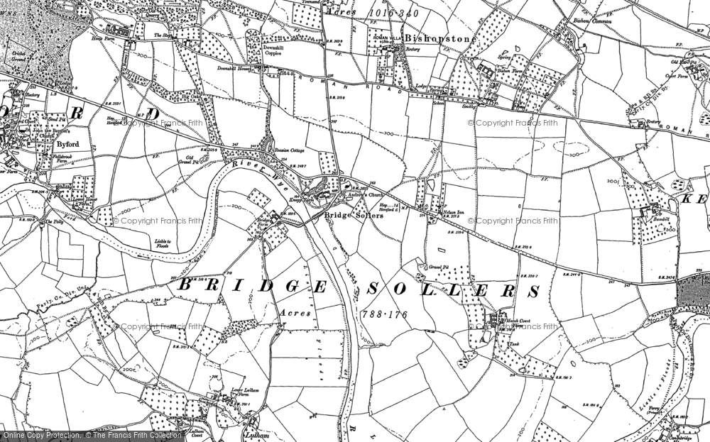 Old Map of Bridge Sollers, 1886 in 1886