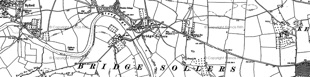Old map of Bridge Sollers in 1886