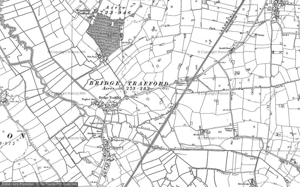 Old Map of Bridge Trafford, 1897 - 1898 in 1897