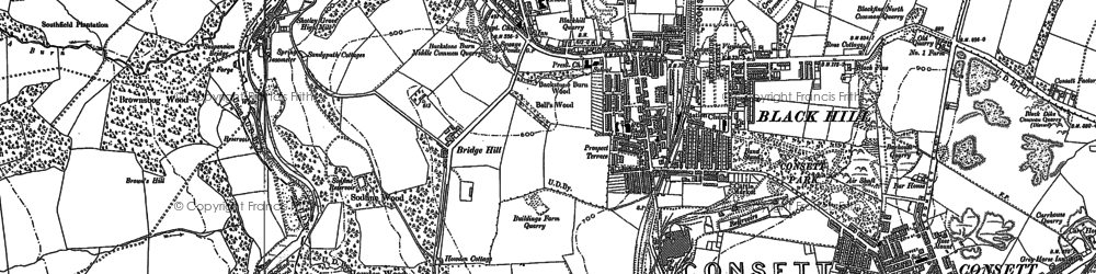 Old map of Bridgehill in 1916