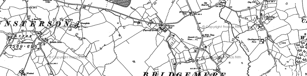 Old map of Bridgemere in 1897