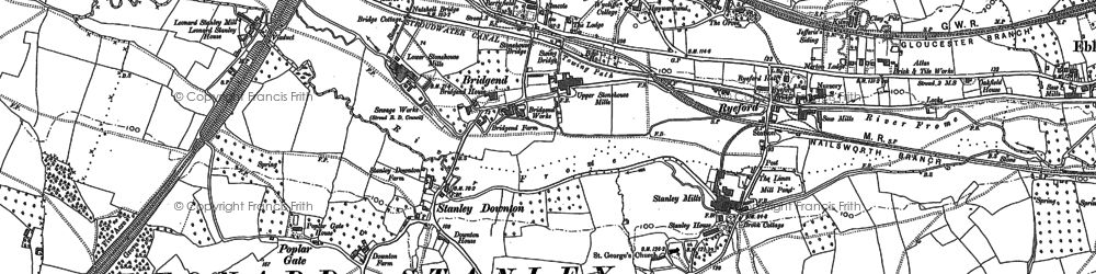 Old map of Bridgend in 1882