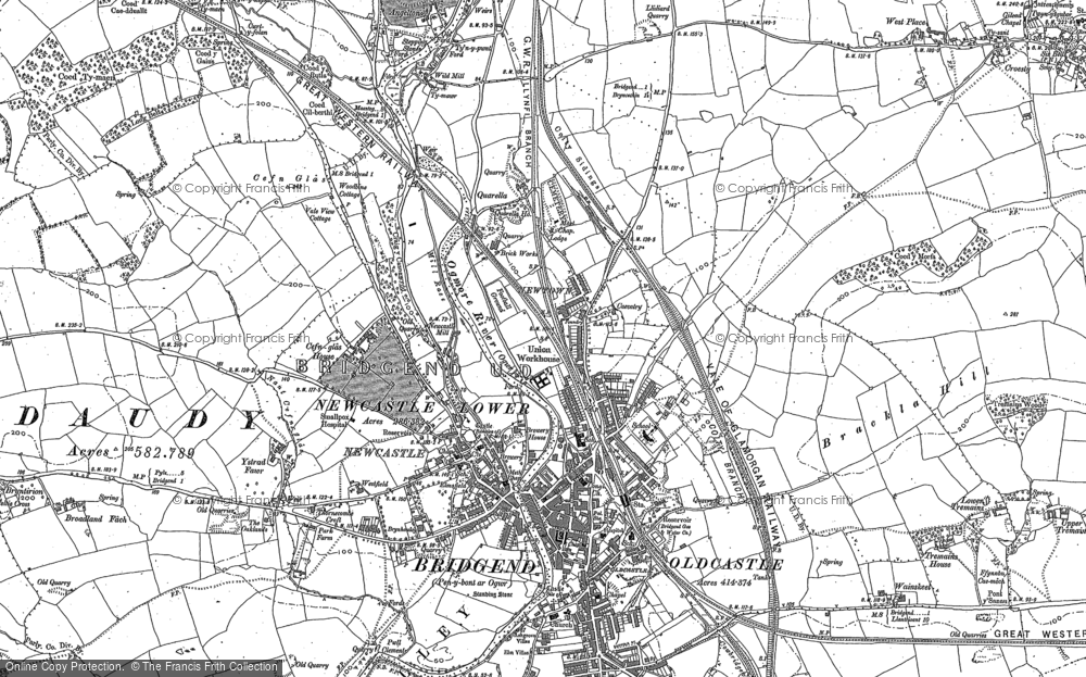 Old Map of Bridgend, 1913 - 1914 in 1913