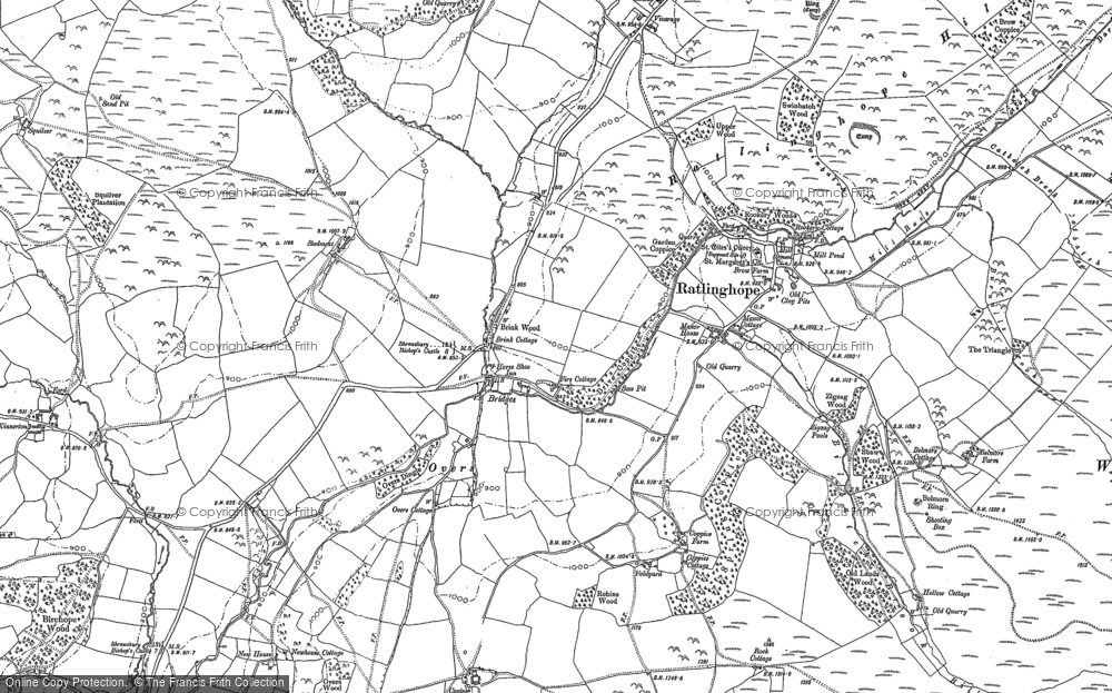 Old Map of Historic Map covering Adstone Hill in 1882