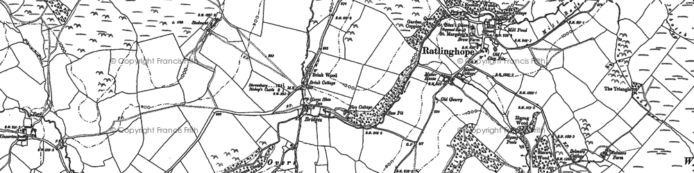 Old map of Adstone Hill in 1882