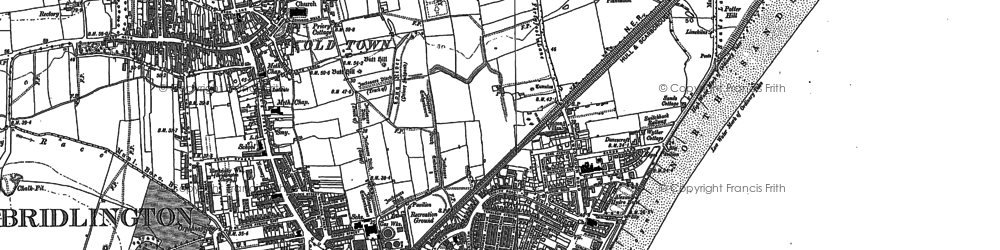 Old map of Bridlington in 1889