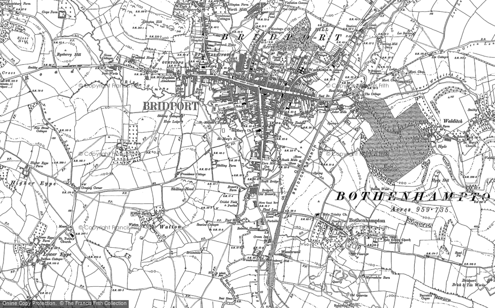 Old Map of Bridport, 1901 in 1901