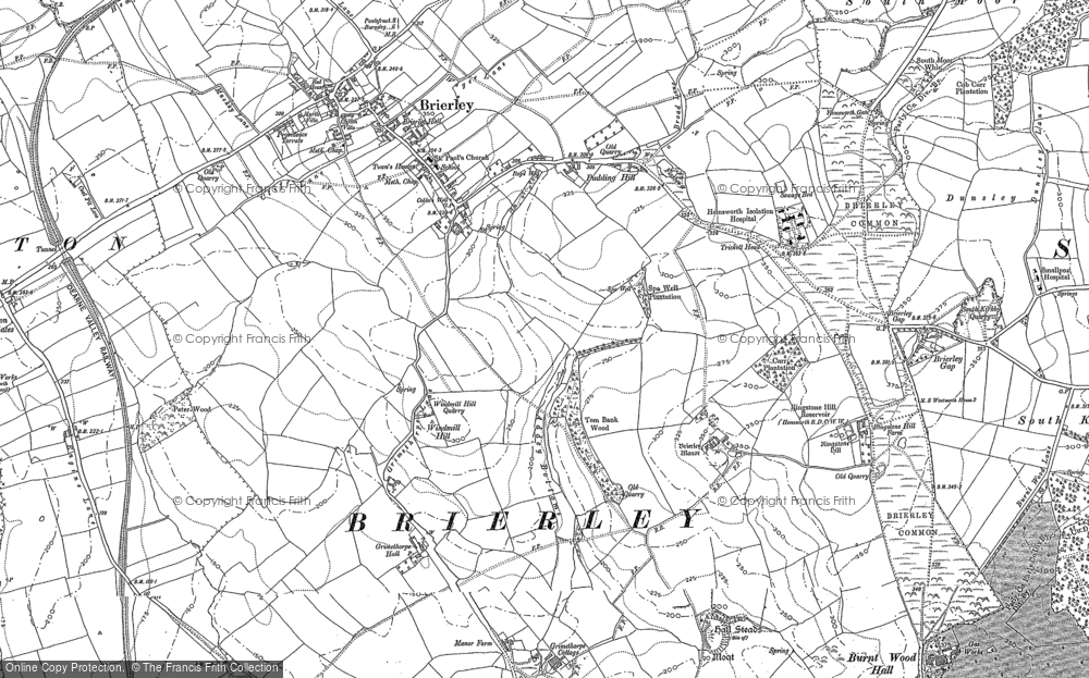 Old Map of Historic Map covering Brierley Gap in 1891