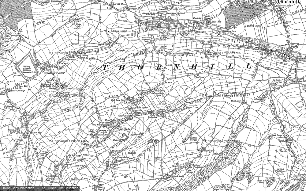 Old Map of Historic Map covering Upper Denby in 1888