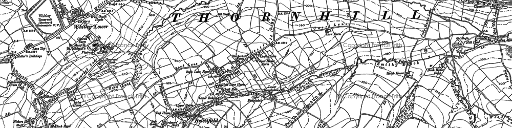 Old map of Upper Denby in 1888