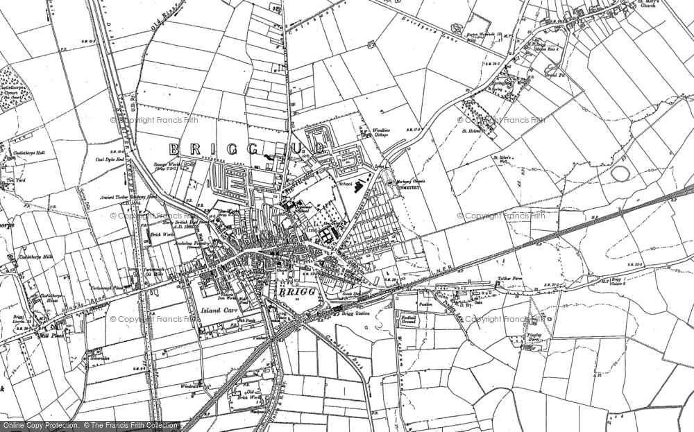 Old Map of Brigg, 1885 - 1886 in 1885