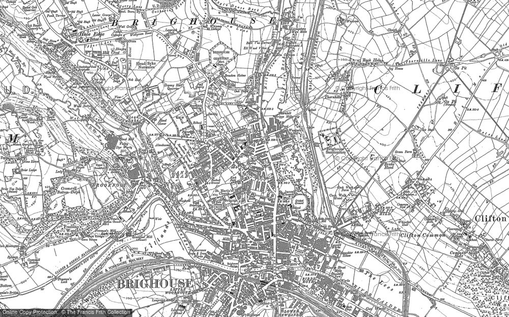Brighouse Yorkshire map 231-15-1893 central 