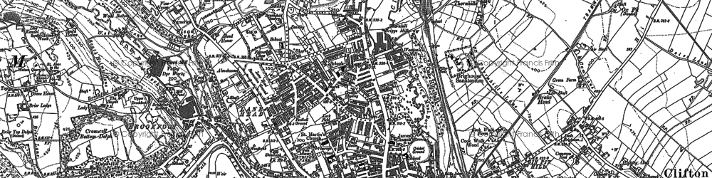 Old map of Brighouse in 1892