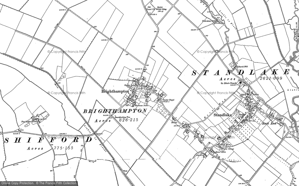Old Map of Brighthampton, 1898 - 1911 in 1898