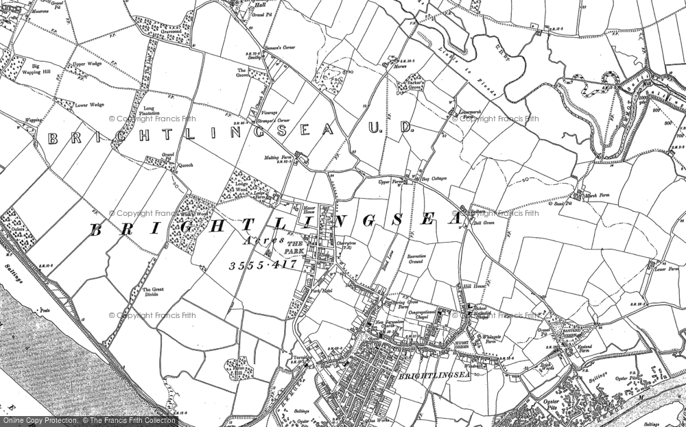 Old Map of Historic Map covering Westmarsh Point in 1896