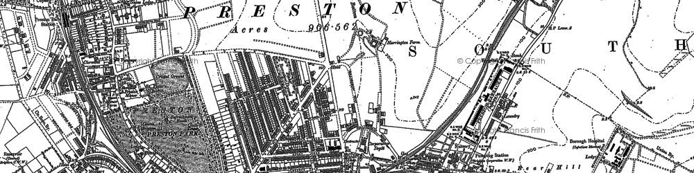 Old map of Hollingdean in 1909