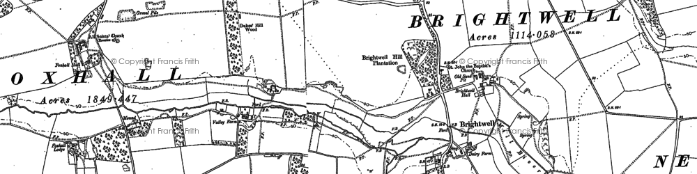 Old map of Brightwell in 1880