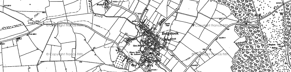 Old map of Brigstock in 1885