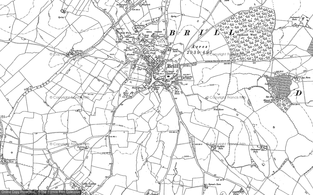 Old Map of Historic Map covering Brill Ho in 1898