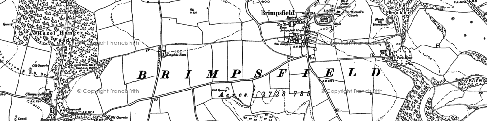 Old map of Brimpsfield in 1882