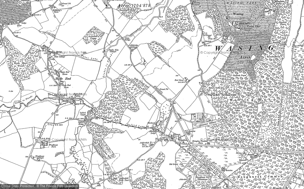 Old Map of Historic Map covering Haughurst Hill in 1909