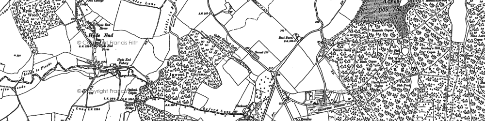 Old map of Brimpton Common in 1909