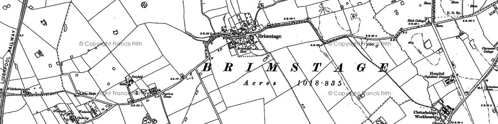 Old map of Brimstage in 1898