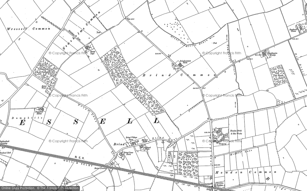 Old Map of Historic Map covering Brindleys Plantn in 1889