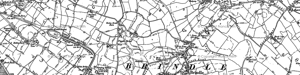 Old map of Top o'th' Lane in 1892