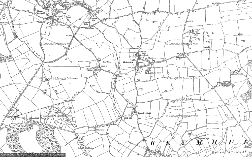Old Map of Brineton, 1882 - 1900 in 1882