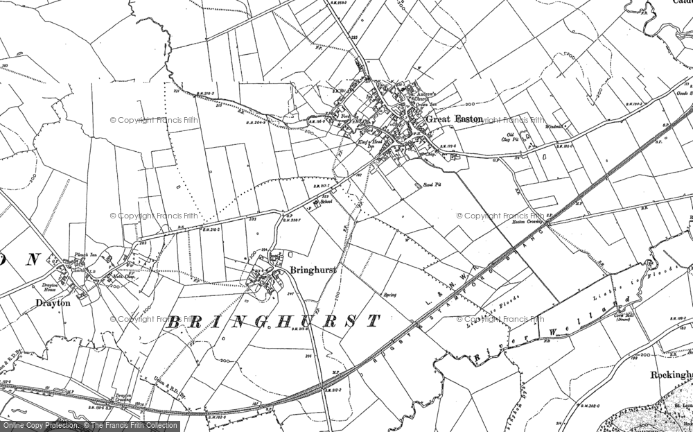 Old Map of Bringhurst, 1899 - 1902 in 1899
